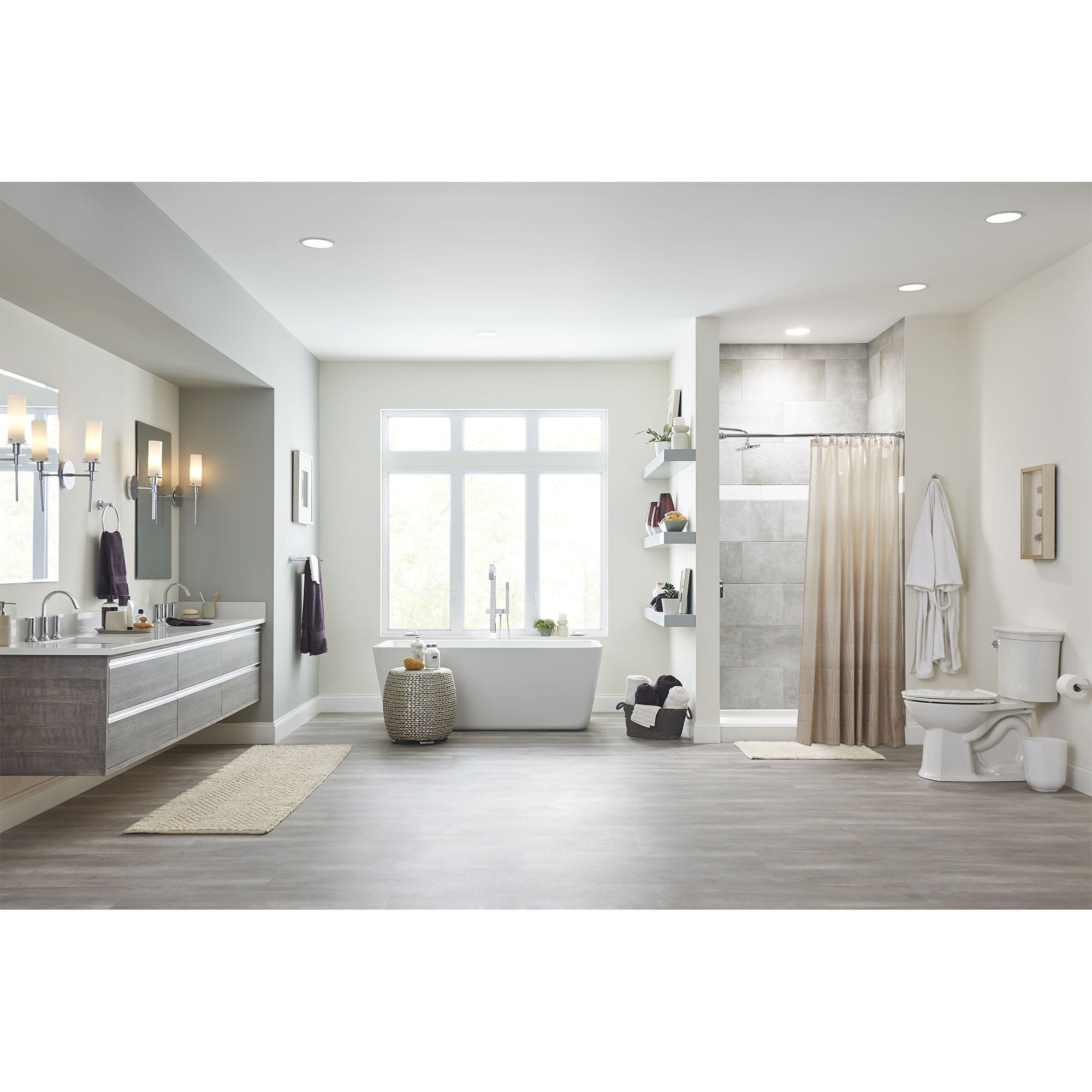 Sedona Loft 63 x 30 Inch Rectangle Freestanding Bathtub Center Drain With Integrated Overflow WHITE